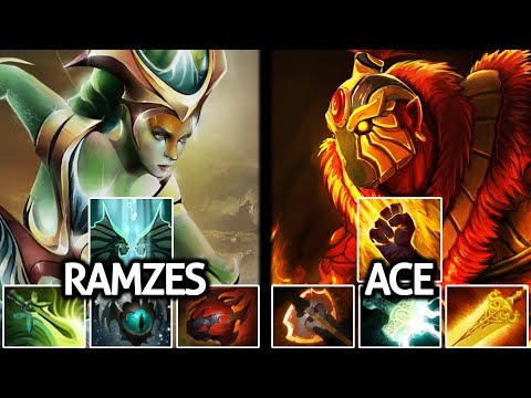 Ramzes Naga Siren VS ACE Ember Spirit Insane Battle Carry Cancer Gameplay 7.21 Dota 2