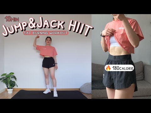 JUMP&JACK HIIT Fat Burning Workout At Home ❤️‍🔥 BURN 180 Calories in 18 Min (Super Sweaty 💦)