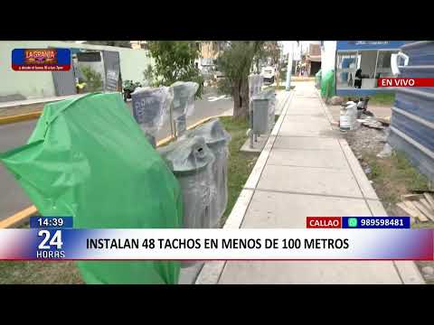 Callao: colocan decenas de tachos en una sola cuadra