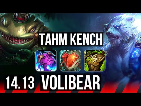 TAHM KENCH vs VOLIBEAR (TOP) | 9/0/9, Legendary, 1000+ games | NA Grandmaster | 14.13