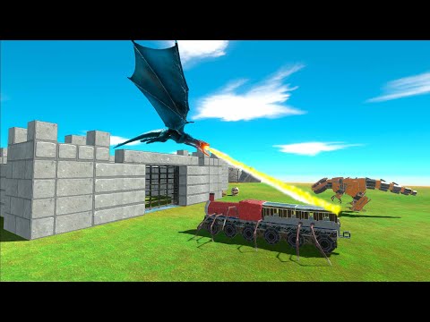 AN ARMY OF WORKSHOP UNITS IS ATTACKING THE DRAGON CASTLE - Animal Revolt Battle Simulator