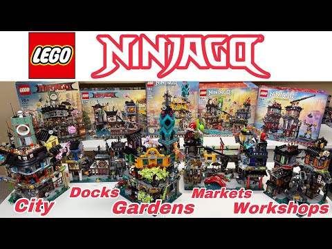How to arrange LEGO Ninjago City: 70620, 70657, 71741, 71799, & 71837.