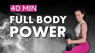 40 MIN FULL BODY POWER | 1 Dumbbell | No Repeat | Fun, Intense & Sweaty