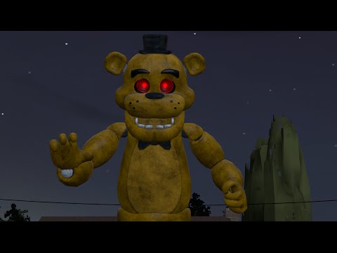 [sfm fnaf] giant golden freddy is destroying the city!!!