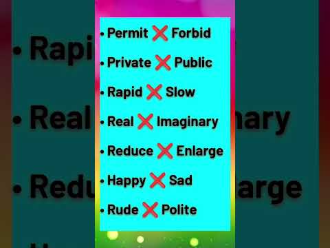 Rapid or Slow? 😲 Learn 7 Powerful Opposite Words|  Vocabulary  |  Board | Competative exam | #shorts