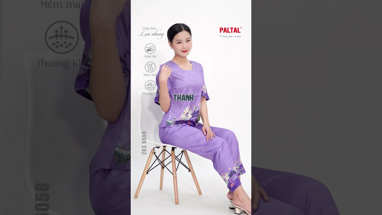 Set đồ bộ nữ kiểu quần dài tay ngắn chất lụa nhung 263p 6058