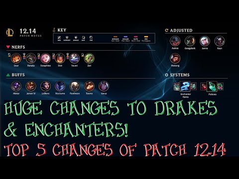 HUGE Drake Changes/Enchanter NERFS! Top 5 Changes of Patch 12.14