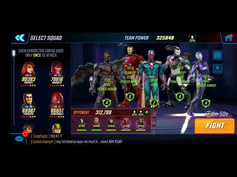 AW Offense -325k Power Armor vs 312k Asgardians - Marvel Strike Force