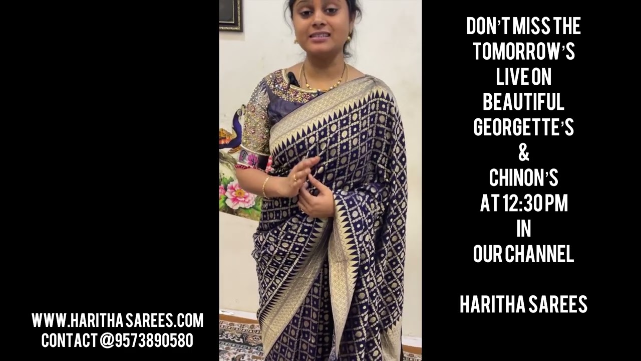 <p style="color: red">Video : </p>Tomorrow’s promo |Beautiful Georgette’s &amp;Chinons |In Our Channel | HarithaSarees 2023-08-01