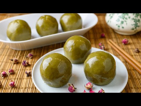 , title : 'Sweet Green Rice Balls (Qingtuan), including red bean paste tutorial'