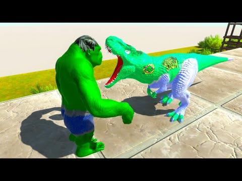 HULK T-REX vs HULK GORO DEATH CLIMB - Animal Revolt Battle Simulator
