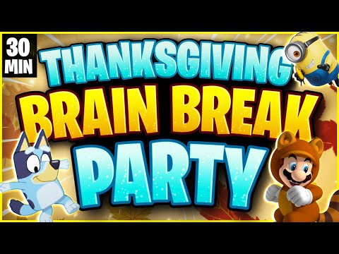 Thanksgiving Brain Break Party 🍁 Fall Freeze Dance 🍁 Just Dance 🍁 Floor is Lava 🍁 Danny GoNoodle