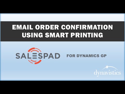 Order Confirmation Email Setup in SalesPad for GP