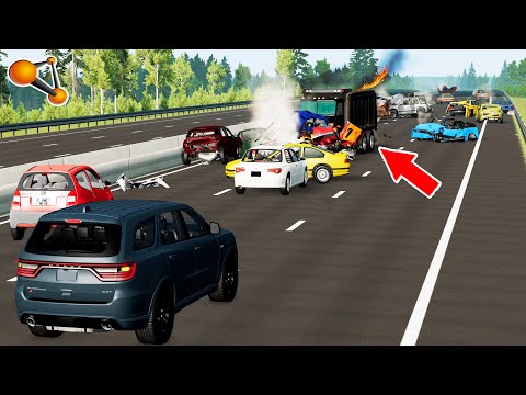 Satisfying German Autobahn Rampage Rescue Trailer Crashes - Beamng drive