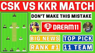 #CSKvsKOL #CSKvsKKR #KKRvsCSK  CSK vs KKR Dream11 Team | CSK vs KOL | KKR vs CSK | Dream11 Team Pred