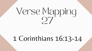 Verse Mapping Day 27 | 1 Corinthians 16:13-14