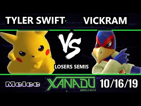 S@X 324 SSBM - Vickram (Falco) Vs. Tyler Swift (Pikachu) Smash Melee Losers Semis