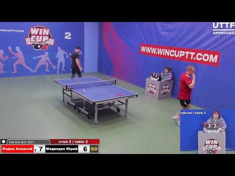 Родин Алексей 2-3 Медведев Юрий  Турнир Восток 4 WIN CUP 06.04.2021. Прямой эфир Зал 2.