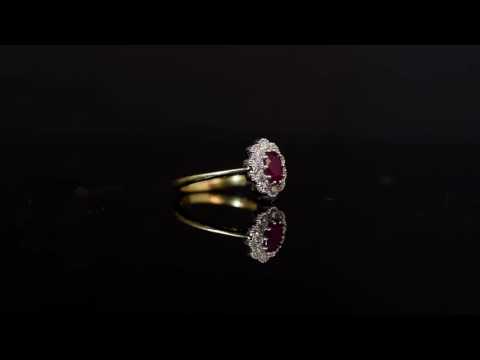 18ct Gold 0.60ct Ruby & Diamond Cluster Ring