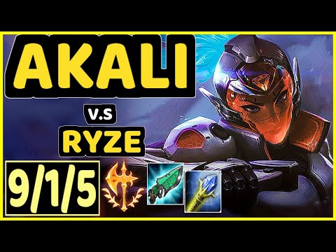 LLDER (AKALI) vs RYZE - 9/1/5 KDA MID CHALLENGER GAMEPLAY - EUW