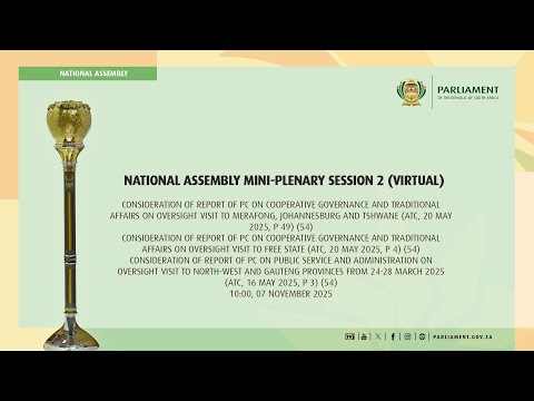 NATIONAL ASSEMBLY MINI-PLENARY SESSION 2 (Virtual), 07 November 2025
