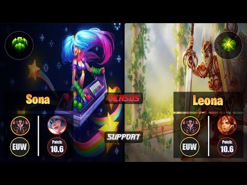 GrandMaster SONA [Guardian] (Support) VS  LEONA - Grandmaster EUW Patch 10.6