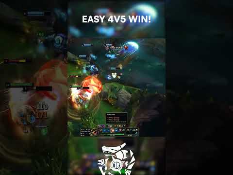 EASY 4V5 WIN! #shorts #leagueoflegends #gaming #leaguefunnymoments #outplay