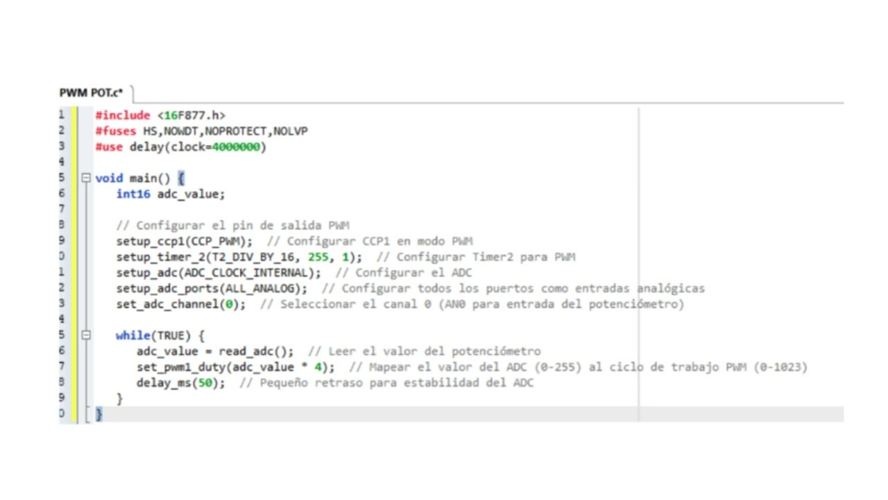 Basic PWM configuration for PIC using CCS Compiler