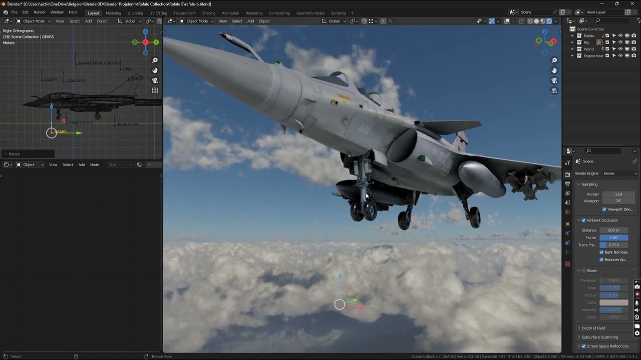 Dassault Rafale B - Rigged - High Resolution Cocpit 3D Model