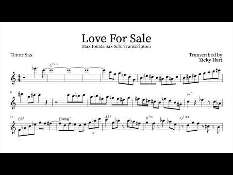 Max Ionata - "Love For Sale" Tenor Sax Solo Transcription