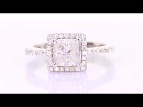 1.19 ctw Diamond Engagement Ring - Princess Cut G SI3 | BigDiamondsUSA