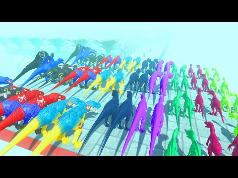 Color Carnivore Dinosaurs vs All Units Challenge ► Animal Revolt Battle Simulator