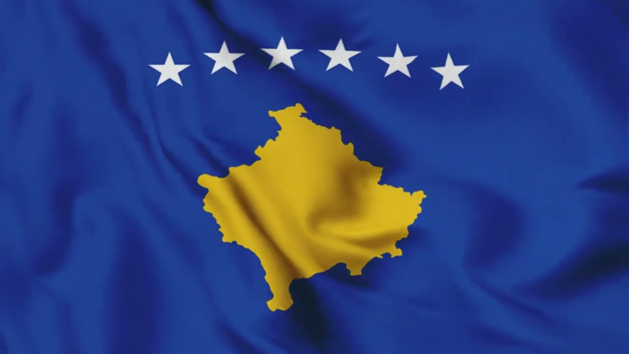Kosovo Flag Waving Animation / free 4k stock footage /3-min loop