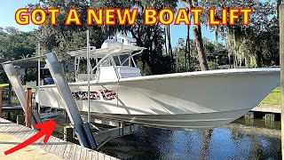 INSTALLING NEW BOAT LIFT - The New Elevator Style Boat Lift at My House