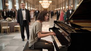 “If You Can Play the Piano, I Will Feed You!” – The CEO Chuckled, But the Homeless Girl Shocked Him!