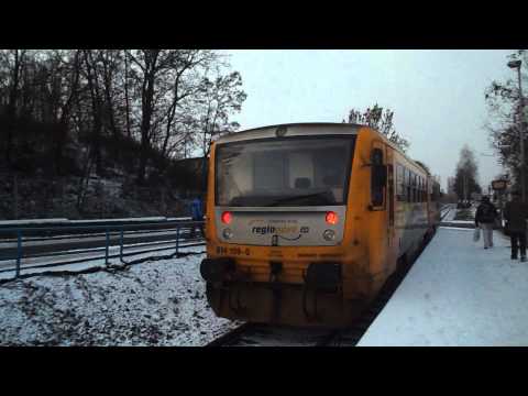Odjezd vlaku Os 6705 (ČD 814.159) - Louny střed, 25. 1. 2014