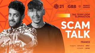 I’m here at and I wanna say before anything. Brez was incredible in him vs Rythmind. I’d love to see that again - Scam Talk 🇫🇷 | GRAND BEATBOX BATTLE 2021: WORLD LEAGUE | Tag Team Loopstation Showcase