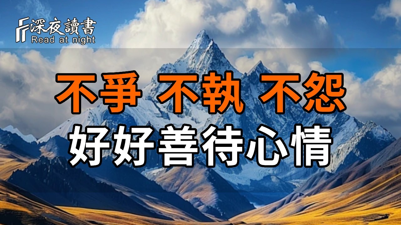 後半生的頂級智慧：不爭、不執、不怨，好好善待自己的心情【深夜讀書】#人生感悟 #正能量 #情感 #晚年?