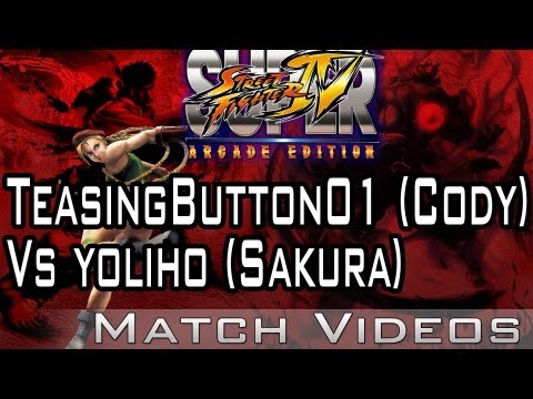 TeasingButton01 (Cody) Vs yoliho (Sakura) SSF4 AE 2012 Match 1080p HD Super Street Fighter 4 HD