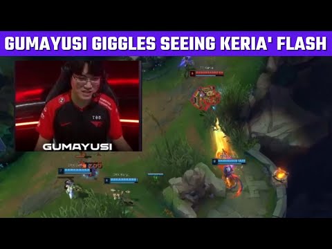 [T1 vs DRX] Gumayusi giggles seeing Keria's flash | LCK 2022 Moments | T1 cute moments