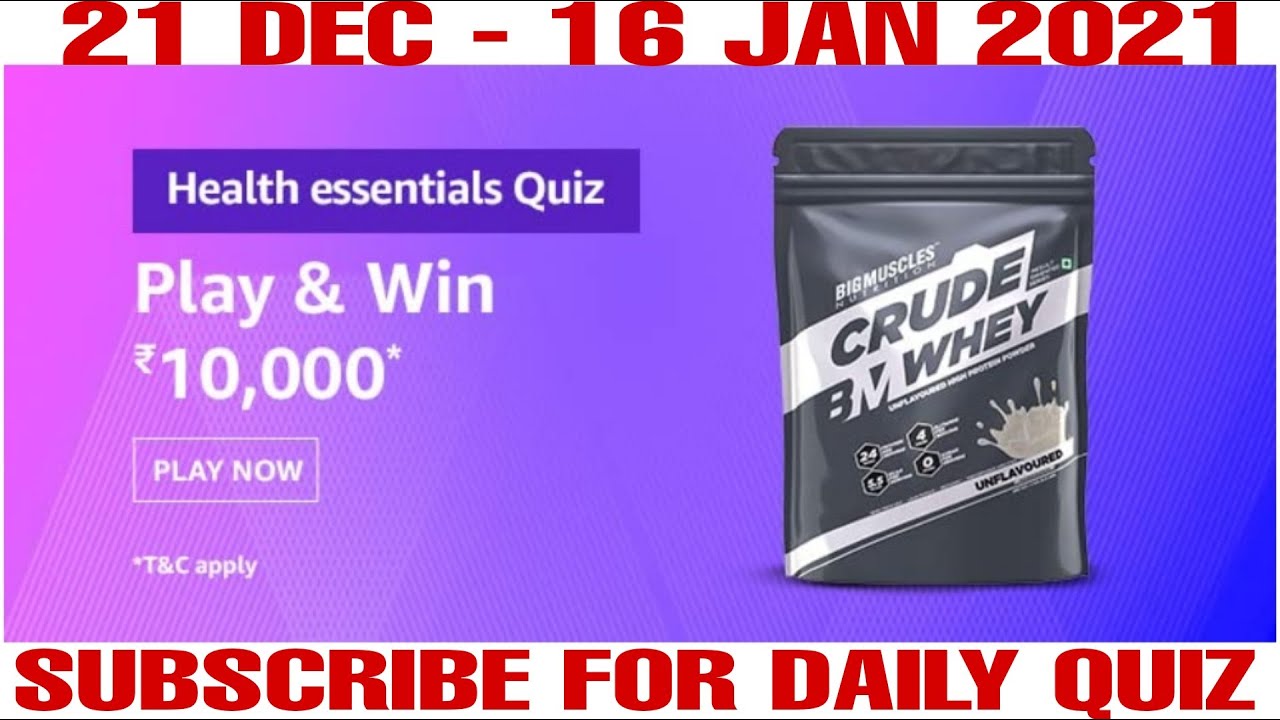 Watch video Amazon Health Essentials Quiz Answers | 21 December 2020 | Health Essentials Quiz Answers Today | Now Amazon Health Essentials Quiz Answers | 21 December 2020 | Health Essentials Quiz Answers Today |