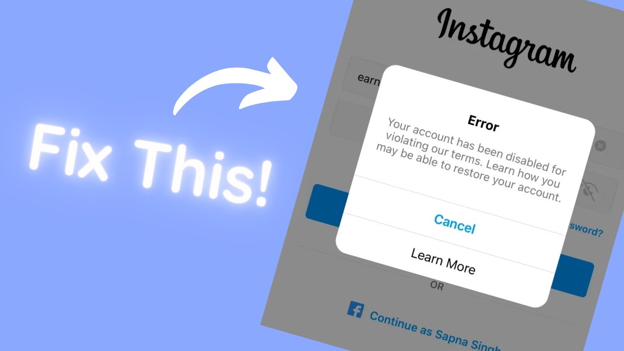 How to Fix “Your account has been disabled for violating our terms” on Instagram