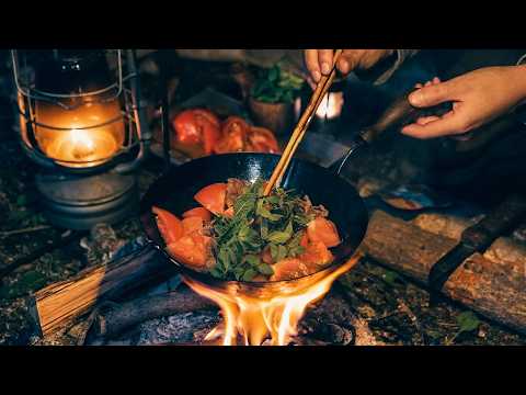 最高級の癒し時間。秘境の湖畔で1人、焚き火に浸るソロキャンプ(ASMR)