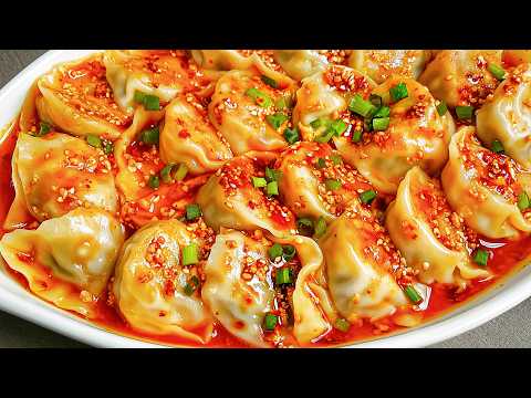 Chili Oil Dumpling, I Can Make This EVERY Day 😉 منتوی هندی میخواهم این را هر روز بپزم، بدون شوخی