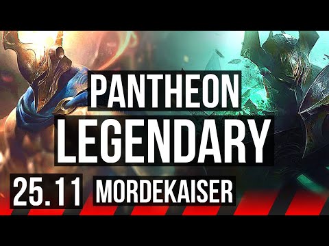 PANTHEON vs MORDEKAISER (TOP) | 15/1/10, 6 solo kills, Legendary | KR Master | 25.11