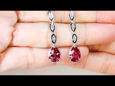 Burmese Namya Jedi Spinel Earrings at 3.7ct By Kat Florence KF07519