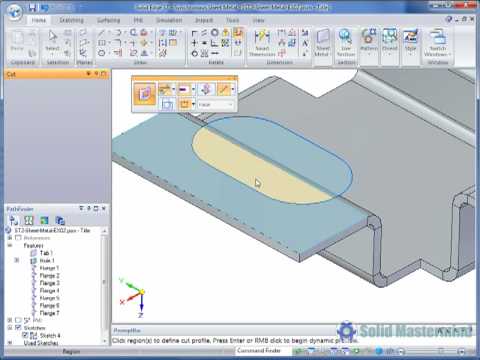 Solid Edge Sheet Metal Tutorial : How To Use Cutout