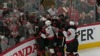Shane Pinto Shoots Puck After Whistle, Causes Scrum