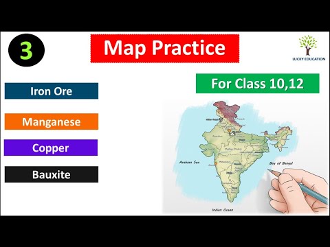Mines of iron Ore, Manganese, Copper and Bauxite - Indian Map Series