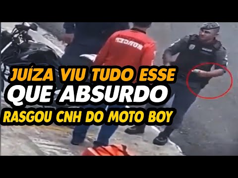 QUE ABSURDO) POLICIAL É FLAGRADO POR JUÍZA RASGANDO CNH DE UM MOTO BOY E NÃO FICOU BOM PARA ELE